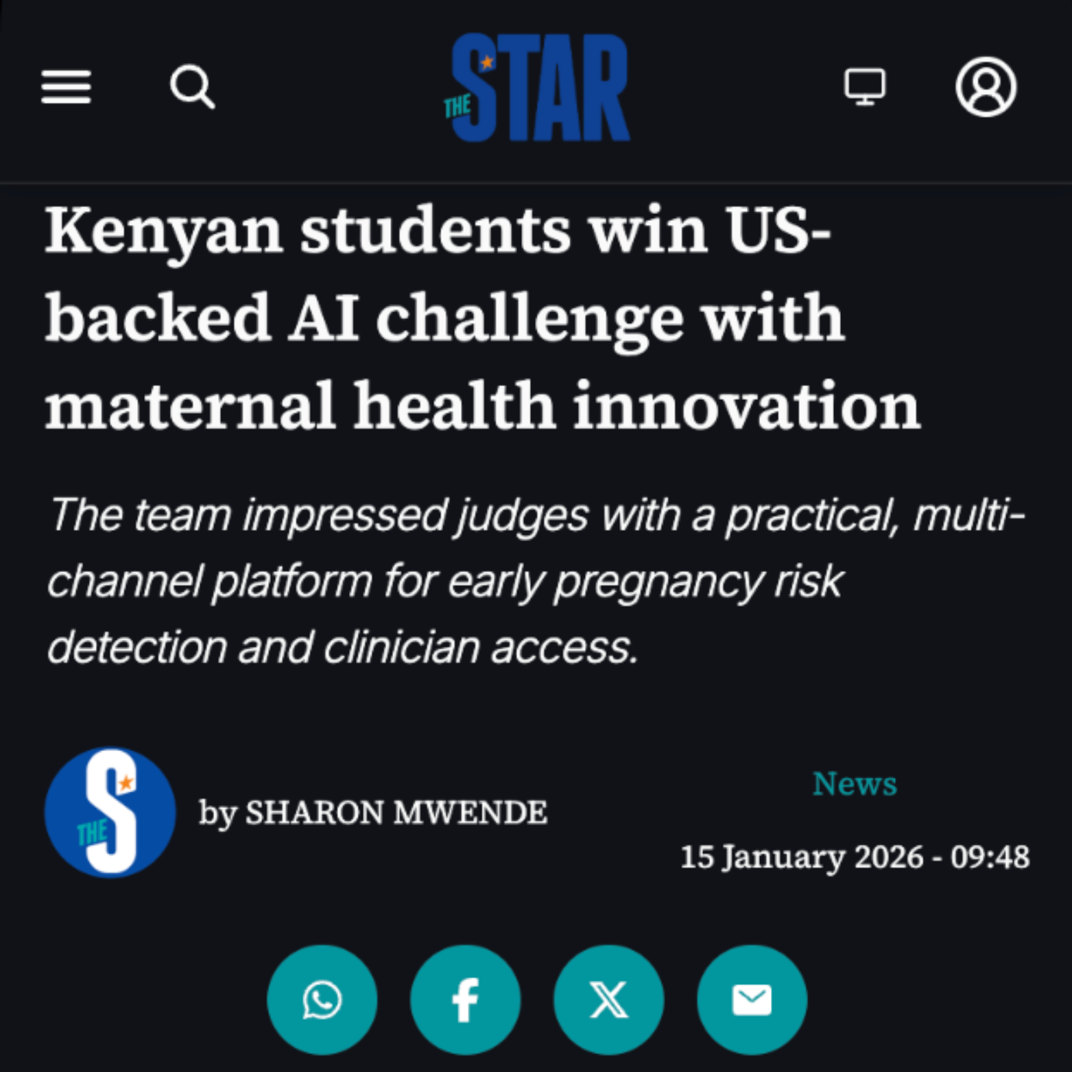 Maternal health innovation secures top honors for Kenyan students